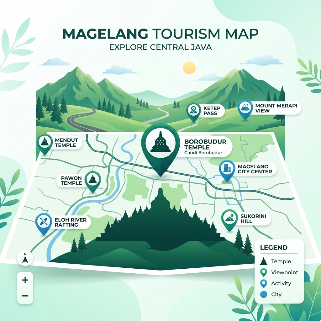 Magelang Tourism Map Graphic